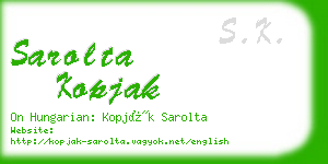 sarolta kopjak business card